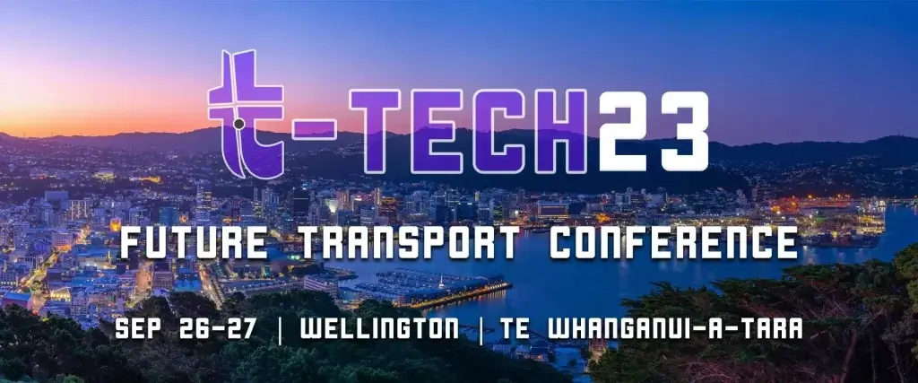 T-Tech Conference image of wellington with text T-Tech Future Transport Conference Wellington