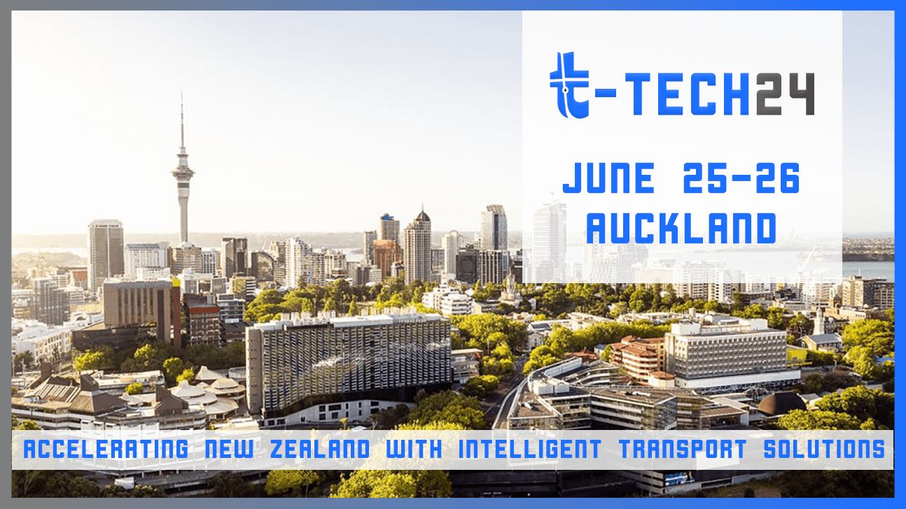 T-Tech Conference image with Theme Accelerating New Zealand with Intelligent Transport Solutions